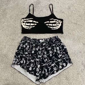 Halloween skeleton pajama set
